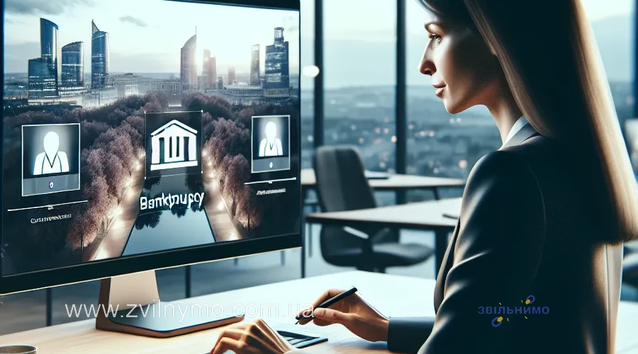Иллюстрация к разделу "Онлайн супровід банкрутства: цифрова трансформація юридичних послуг" в статье "ТОП 3 переваги онлайн супроводу банкрутства через мобільний додаток"